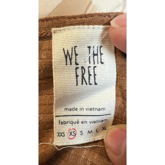 NWT We the Free East Coast Top Ribbed Spice Surplice V-Neck Waist Tie SZ XS - Picture 14 of 16